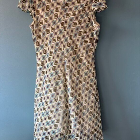 Miss Dorby Women's Animal Peacock Print Green Purple Short Sleeve Dress Lace 16 - Picture 5 of 7